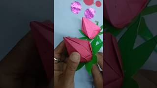 Strawberry paper folding craft #diy #reels #3dcraft #decoration # shorts