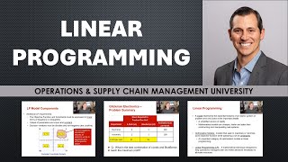 Linear Programming model overview- including decision variables, objective functions & constraints