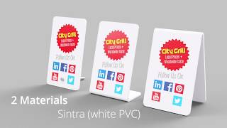 Acrylic & Sintra Table Tents with Color Printing
