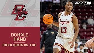 Boston College's Donald Hand Jr. Dominates In Win Over FDU