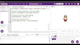 Array Reversal| Python Editor | PictoBlox