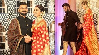 Virat Kohli and Anushka Sharma look royal at their Wedding reception in Delhi