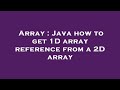 Array : Java how to get 1D array reference from a 2D array