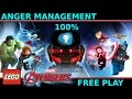 Lego Marvel Avengers Anger Management Free Play 100% all minikits and collectibles