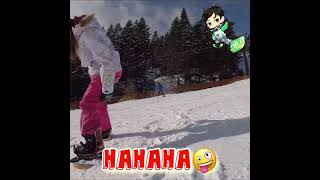 ノリノリスノボ女子🏂セパレートスノーボード初挑戦💃