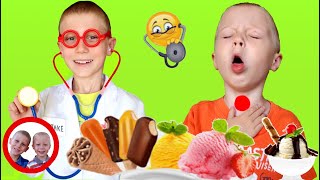 Doctor Set Toys |To Much Ice cream! |Pretend Play by Mike and Jake/Doctor kit डॉक्टर सेट العاب دكتور