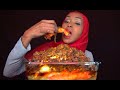 ASMR Deshelled Seafood Boil in Bloves Sauce * اصوات الاكل السيفود المقشر -السلطعون الملك وجراد البحر