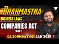 Companies Act - Part 3 | Business Laws | CA Foundation Jan 2025 | AIR 42 CA CS Shantam Gupta