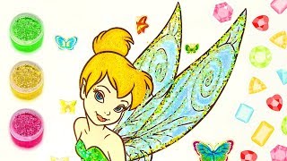 Disney Fairy Tinkerbell. Coloring pages. Learn colors with pleasure.