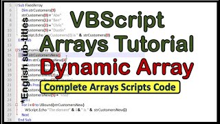 VBScript Array-VBscript Arrays Tutorial-Arrays In VBScript-Arrays Script-VBScript Basics-Array-Basic