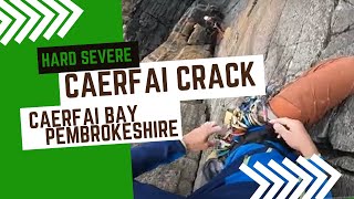 Pembroke trad climbing - Caerfai Crack - HS 4b