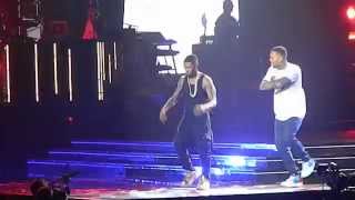 Usher brought out Chris Brown live at URXTOUR - Loyal & New Flame
