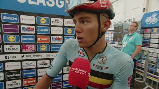 Thibau Nys - Interview at the finish - U23 Glasgow UCI World Championships 2023