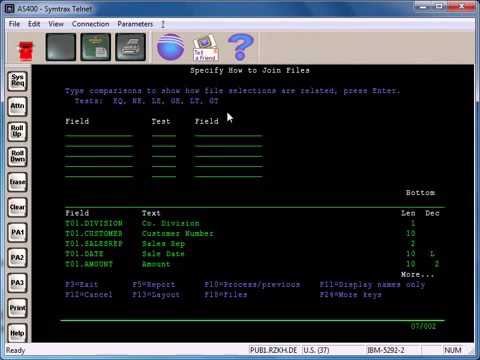As400 Query Tutorial Joining Files Youtube