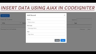 How to insert data to database using ajax Codeigniter
