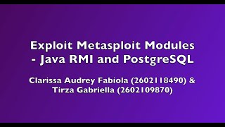 Metasploit Modules Exploitation - Java RMI and PostgreSQL