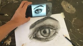 Drawing Eyes /full shading tutorial for beginners step by step/😀 with graphite pencil