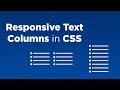 Responsive Columns of Text in CSS