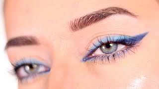 Everyday Blue Winged Eyeliner For Hooded Eyes | Makeup Tutorial