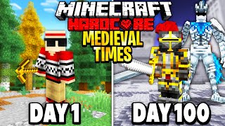 I Survived 100 Days in the Medieval Times on Hardcore Minecraft.. Here's What Happened