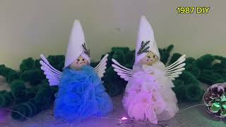 So amazing ! DIY Christmas Angel by a face mask | DIY Christmas ornaments.