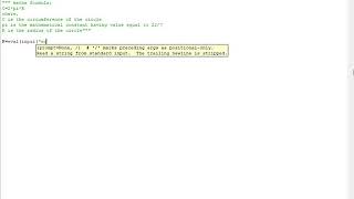 Python: Circumference of a circle