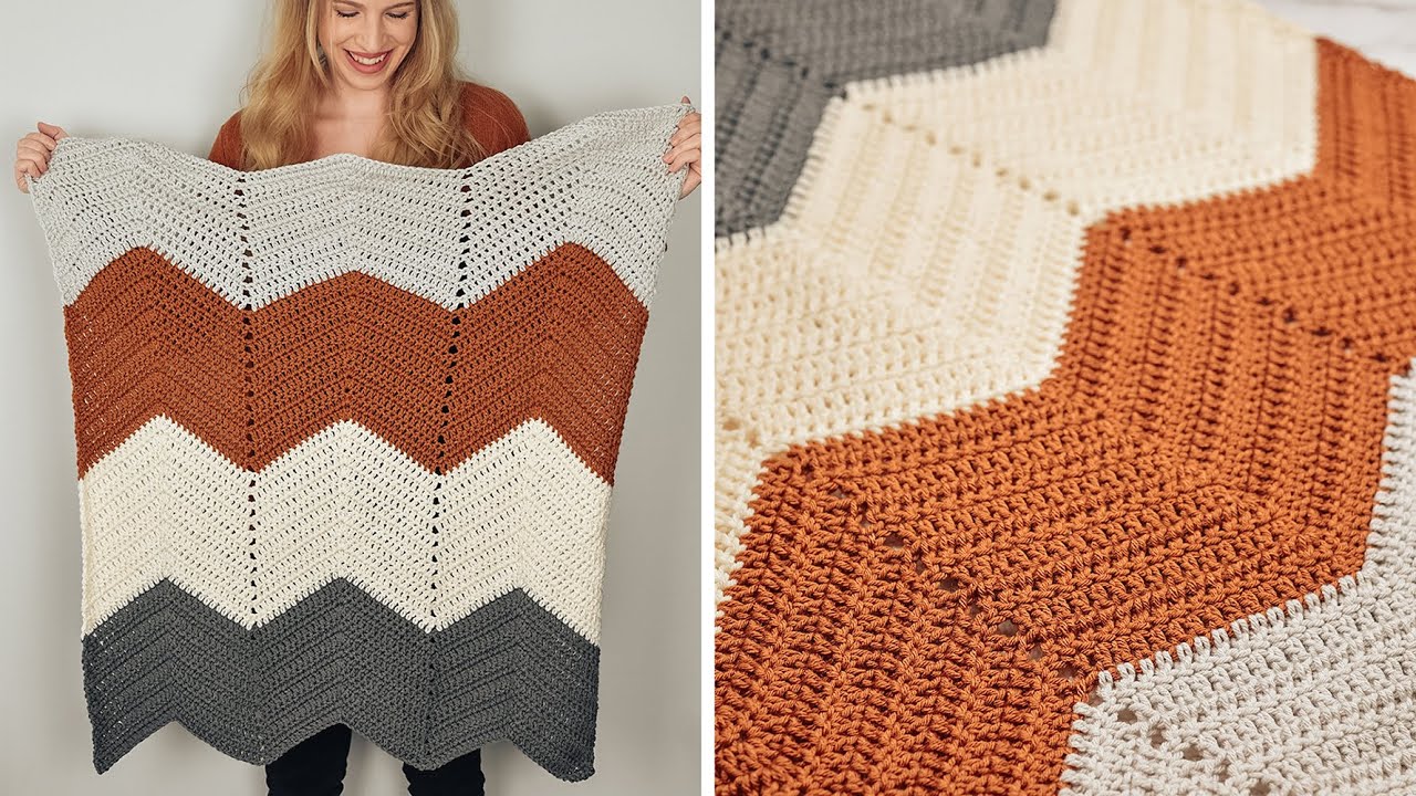 Easy Crochet Chevron Baby Blanket - Bebe Baby Blanket Crochet Tutorial ...