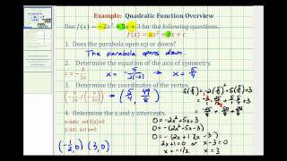 Ex:  Quadratic Function Review