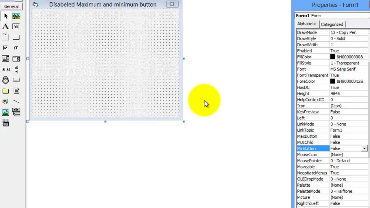 VB Tutors How To Disable Maximum And Minimum Button - YouTube