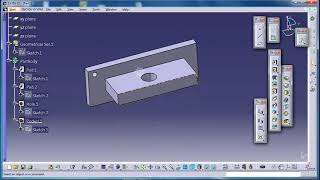 Catia v5 rectangular pattern or array tutorial in Hindi