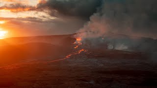 BEST SUNSET IN THE WORLD RIGHT NOW AT AN ACTIVE VOLCANO!!! - Iceland Volcano Eruption-June 20, 2021