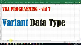 7 VBA Variant Data Type