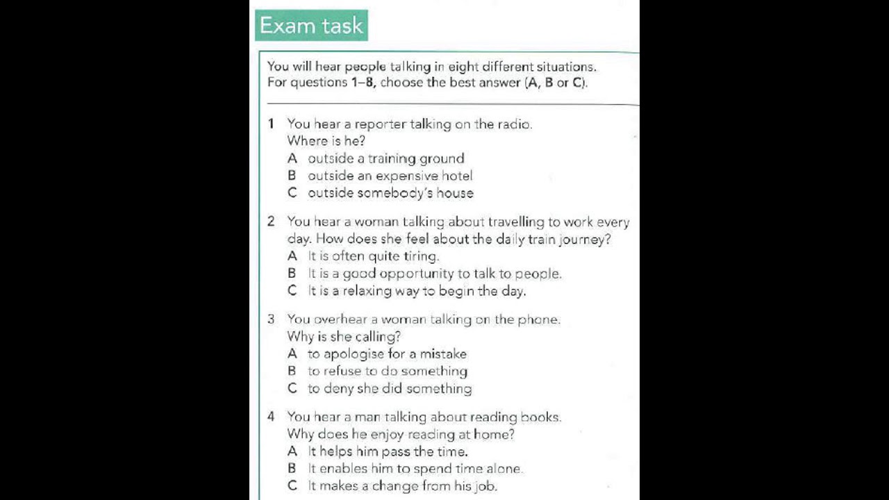 Fce Listening Lesson 1 Youtube