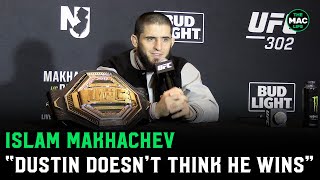 Islam Makhachev: “Dustin Poirier doesn’t think he can beat me” | UFC 302 Media Day