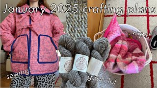 KNIT \u0026 CHAT: JAN 2025 KNITTING PLANS | WIPs, Monthly Goal and Some Sewing Projects!