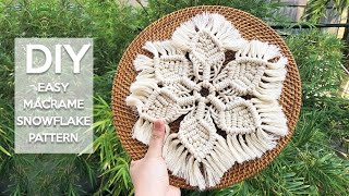 DIY MACRAME TUTORIAL | HOW TO MAKE MACRAME SNOWFLAKE PATTERN