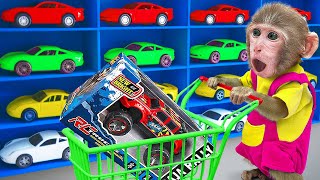 Bibo Monkey Go Shopping Monster Truck at The Supermarket and Swim in the Pool | KUDO ANIMAL BIBO