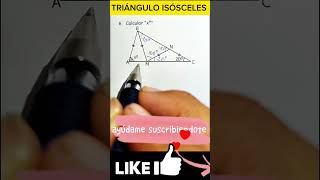 Cómo calcular ángulos en un triangulo ISÓSCELES #matematicas #aprendematematicas #shorts #geometry