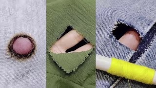 3 perfect magic stitches that allow you to repair holes in clothes and jeans imperceptibly