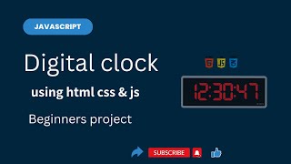Digital clock for beginner project using simple javascript code || WebDev