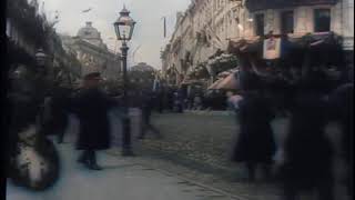 Moscow. Tverskaya street at the end of the 19th century. 1896 year - Color Video