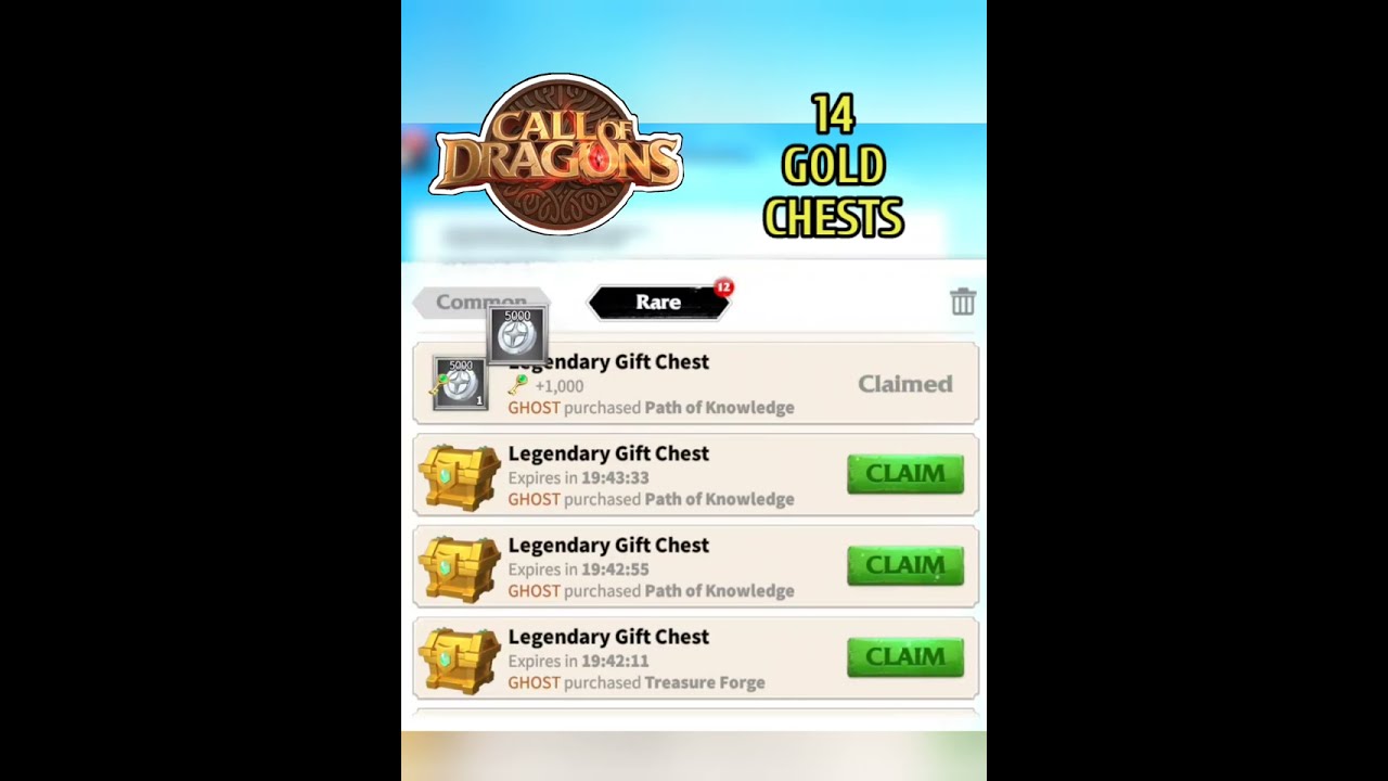 Call of dragons - OPENING 14 GOLD CHESTS  blessings chests