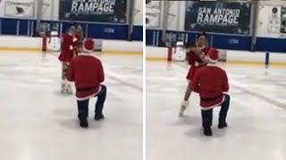 Surprise ice rink marriage proposal will make you smile
