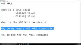 How to apply the NOT NULL constraint in MS SQL Server