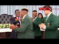 The Sables presented the Rugby Africa Men’s Cup trophy to President Mnangagwa
