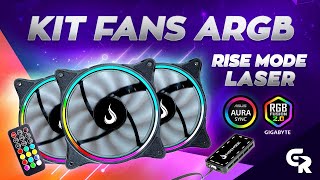 🟢 KIT DE FANS RISE MODE LASER ARGB COM CONTROLADORA | Upgrade no PC do canal | episódio 4