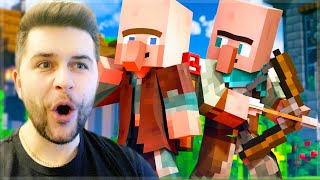 REACTING TO SAVE THE VILLAGE Alex and Steve Life Minecraft Animations!