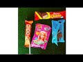 asmr satisfying video exploding candy chocolate candy milk burger box opening video