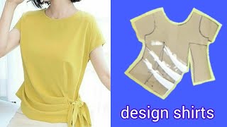 Thiết kế Áo kiểu xếp ly 1 bên buộc nơ cực thời trang |design shirts |LenaSewing |