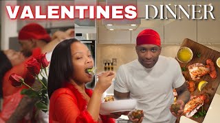 A romantic Valentines dinner made by my Husband | Steak, lobster tails \u0026 more